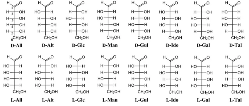 Stereoisomers of D-Glucose